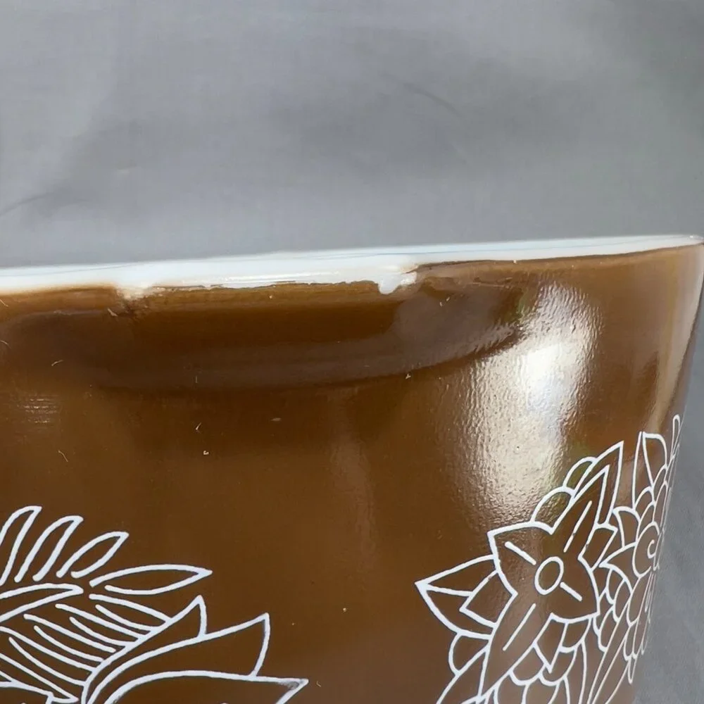 Vintage Pyrex #473B 1L Woodland Baking Casserole Dish Bowl Lid Brown 70s